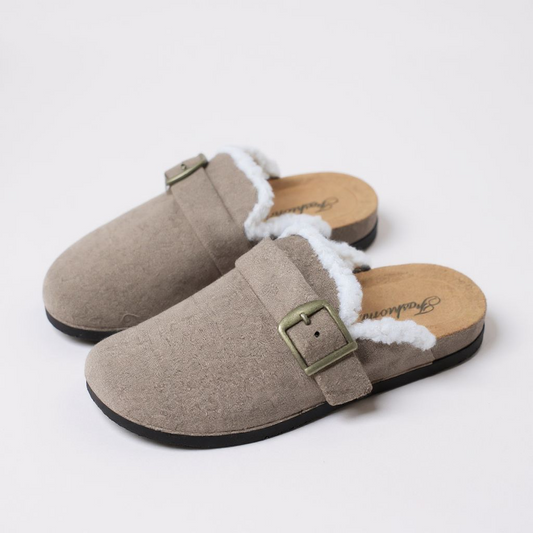 Clogs Fourrure Gris